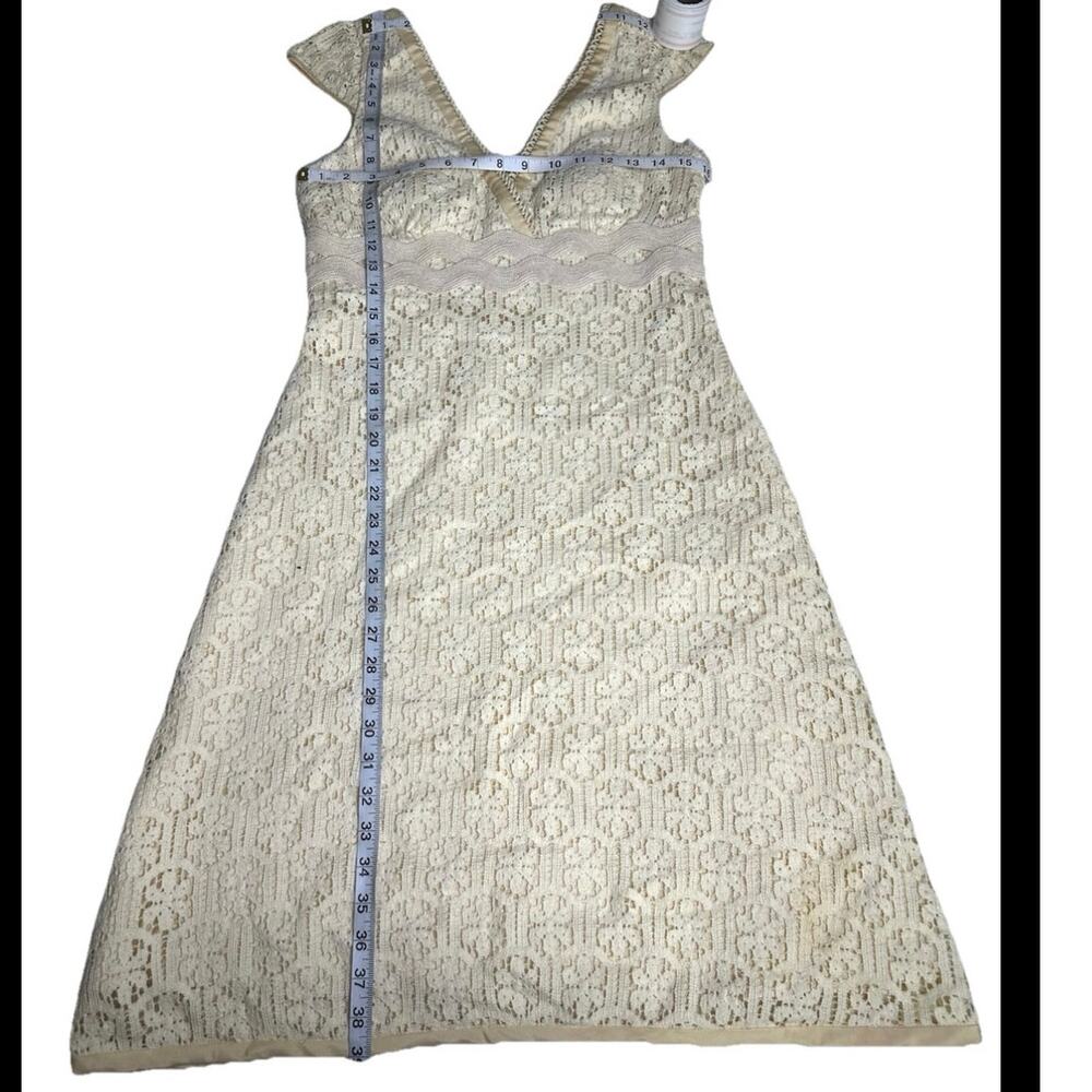 Vintage Phoebe Couture Women’s Silk Lined Cotton Dress Size 10 Cream - Picture 7 of 14